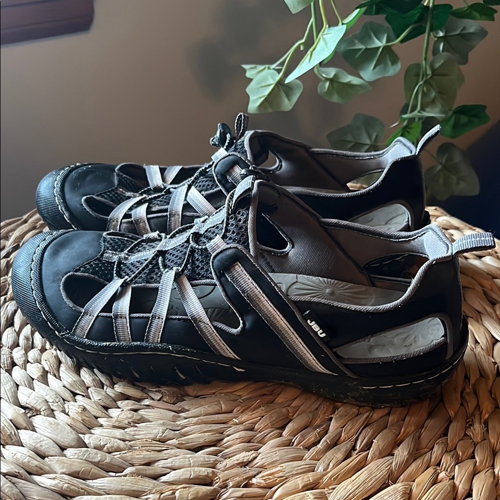 Black and Gray Outdoor Sandals